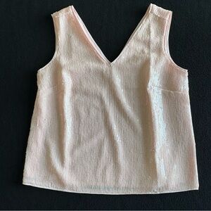 J. Crew Pale Pink Sequin Sleeveless Tank Top V-neck NWOT Small